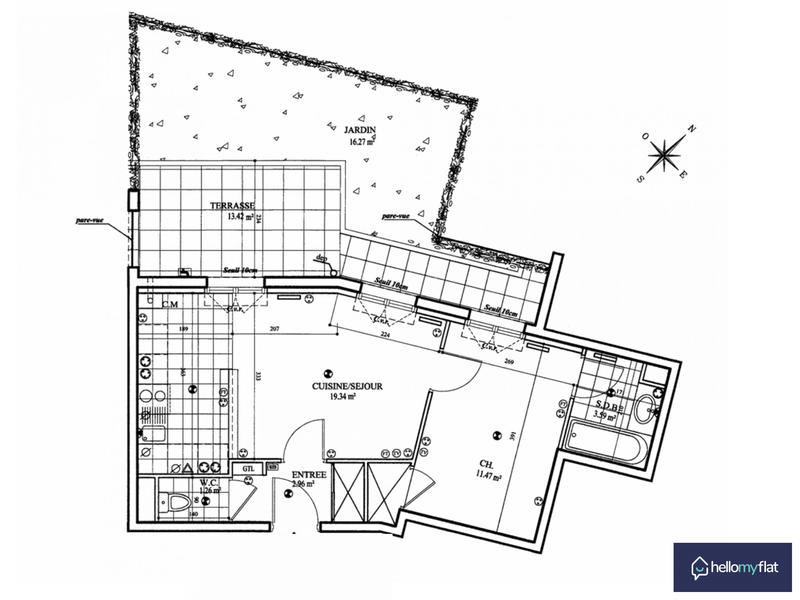 Appartement - 39 m² - 2 pièces