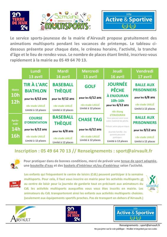 Semaine multisports à Airvault