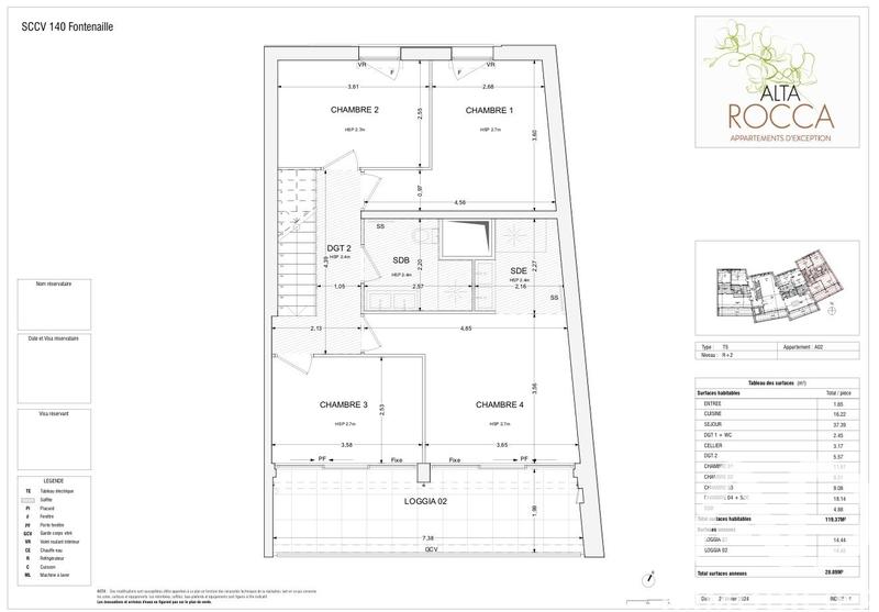 Duplex - 119 m² - 5 pièces