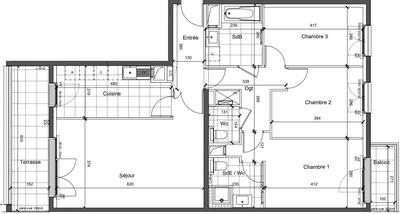 Appartement - 92 m² - 4 pièces