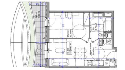 Appartement - 40 m² - 2 pièces