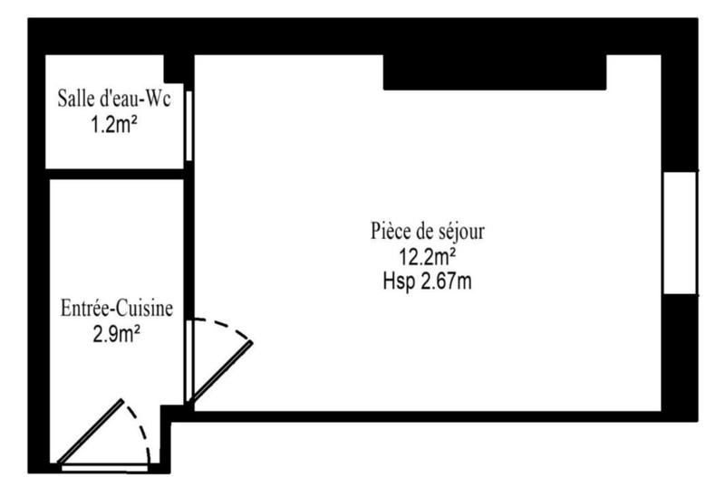 Studio - 16 m² - 1 pièce