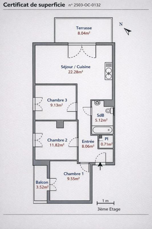 Appartement - 66 m² - 4 pièces