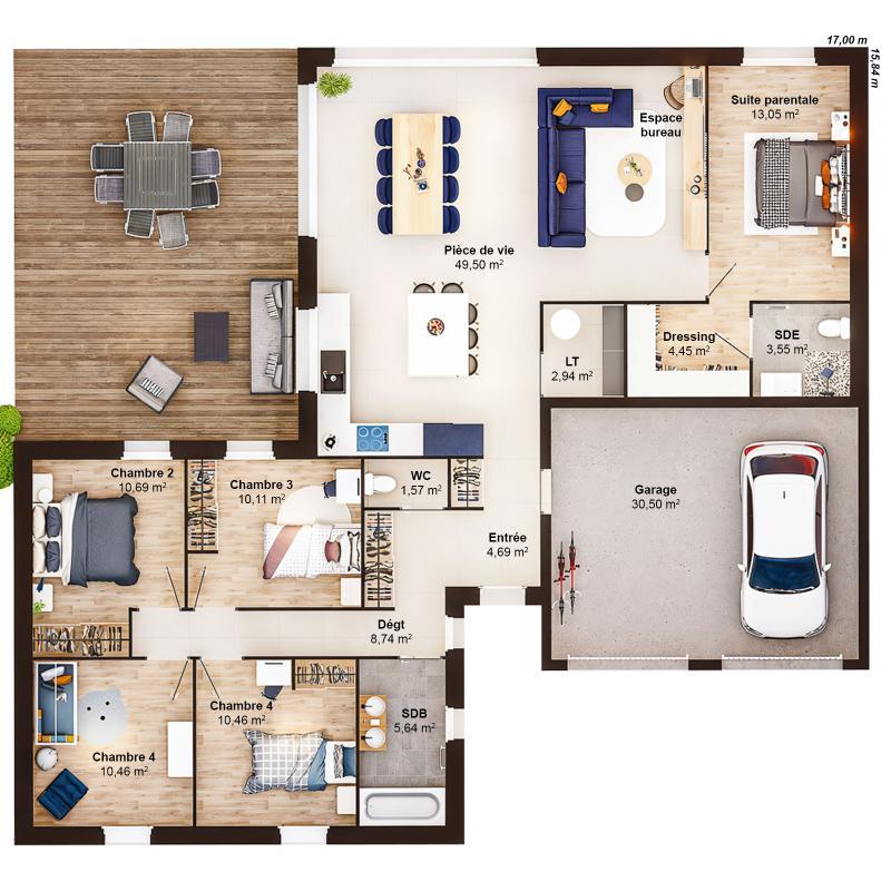 Maison - 136 m² - 7 pièces