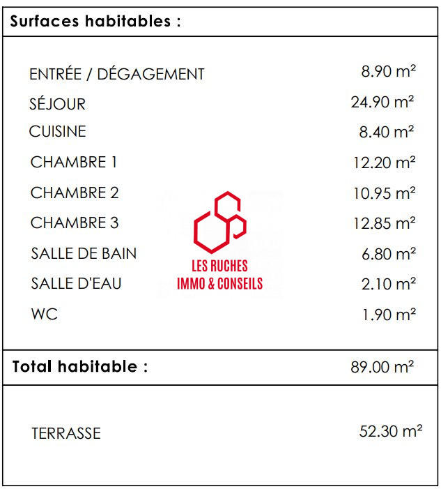 Appartement - 89 m² - 4 pièces