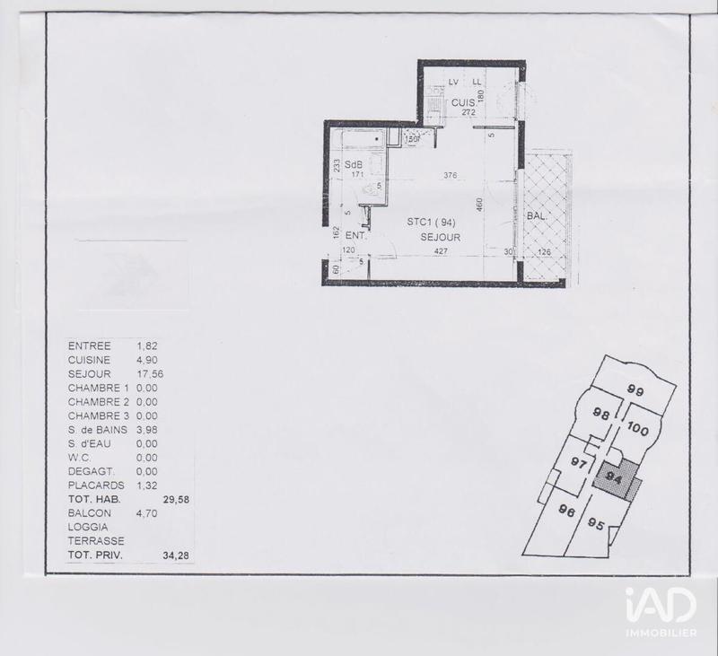 Appartement - 30 m² - 1 pièce