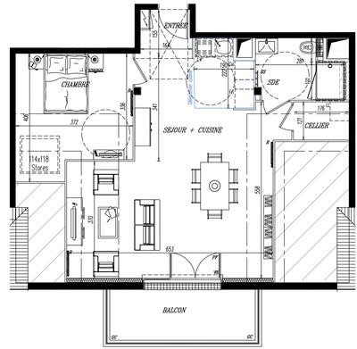 Appartement - 58 m² - 2 pièces