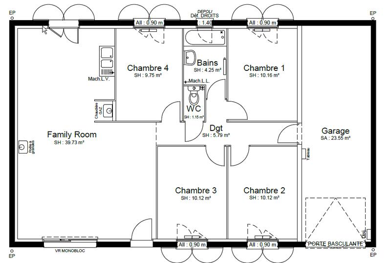 Maison - 91 m² - 5 pièces