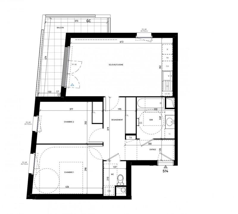 Appartement - 65 m² - 3 pièces
