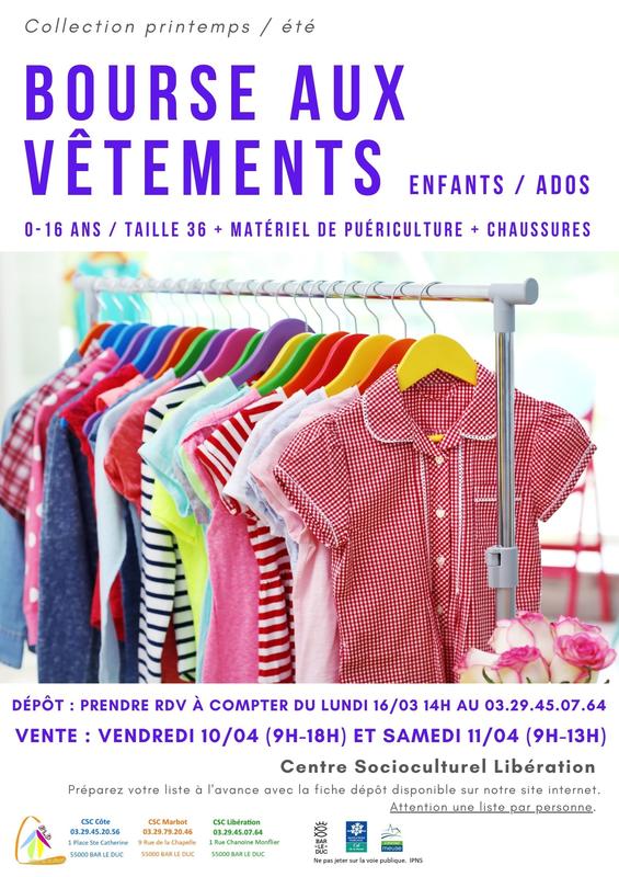 Bourse aux vêtements enfants et matériel de puériculture