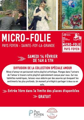 Diffusion d'une collection spéciale Amour toujours au Musée numérique de la Micro-Folie du Pays Foyen
