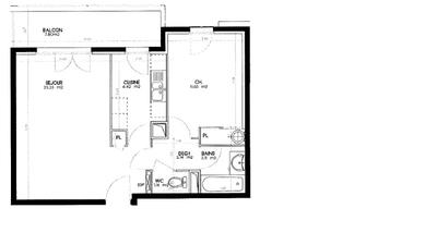 Appartement - 47 m² - 2 pièces