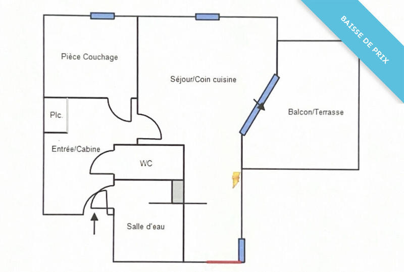 Appartement - 29 m² - 2 pièces