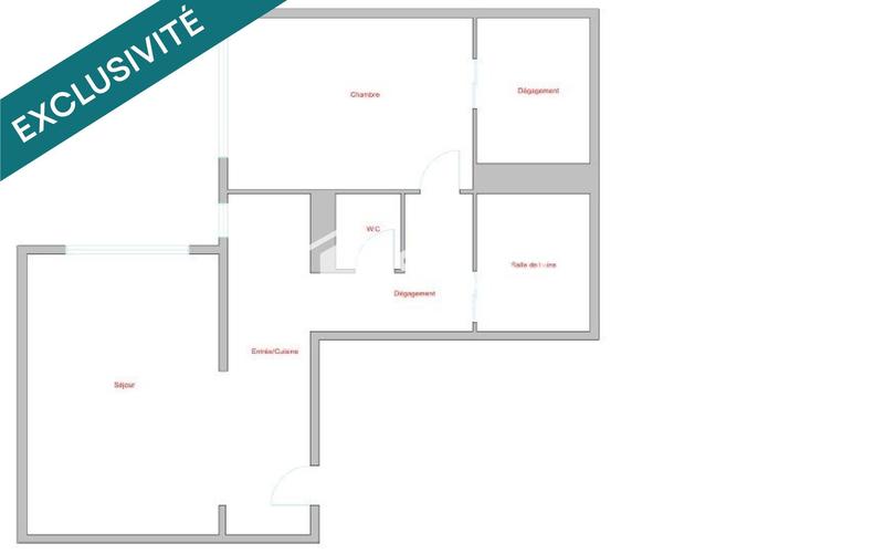 Appartement - 55 m² - 2 pièces