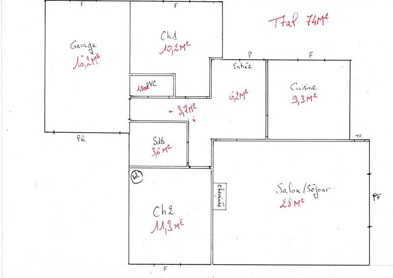 Maison - 74 m² - 3 pièces