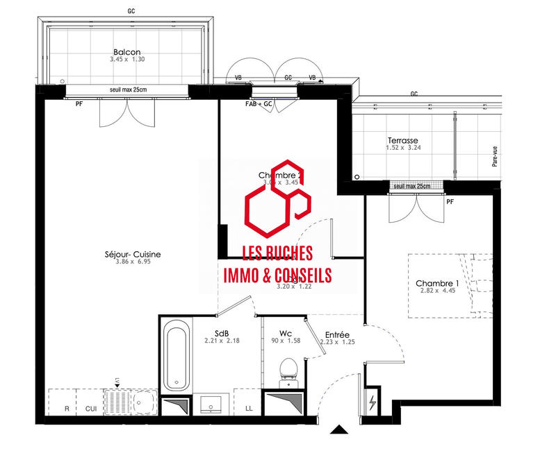 Appartement - 58 m² - 3 pièces