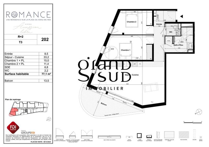 Appartement - 77 m² - 3 pièces