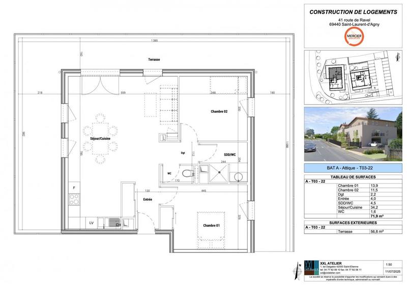 Appartement - 71 m² - 3 pièces