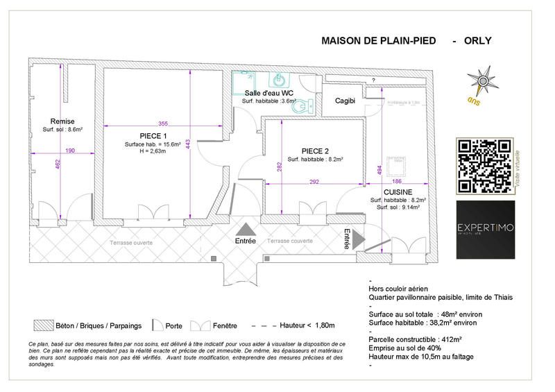 Maison - 38 m² - 3 pièces