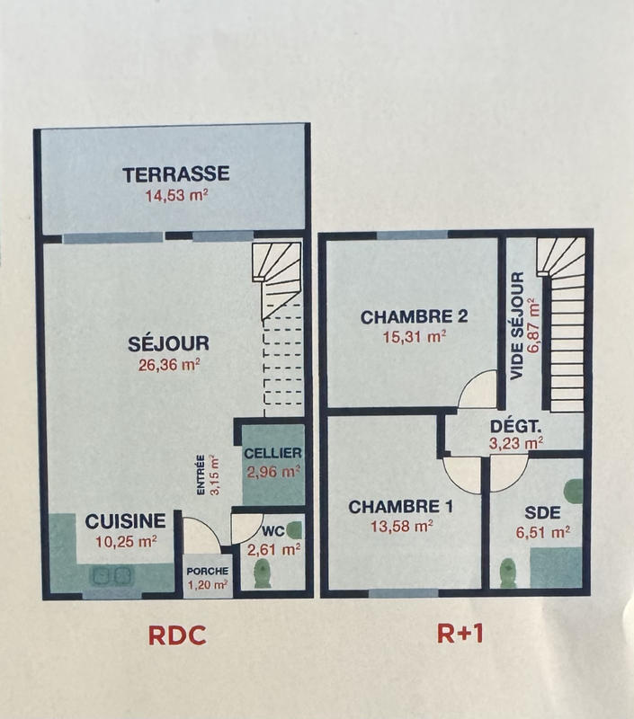 Villa - 85 m² - 3 pièces
