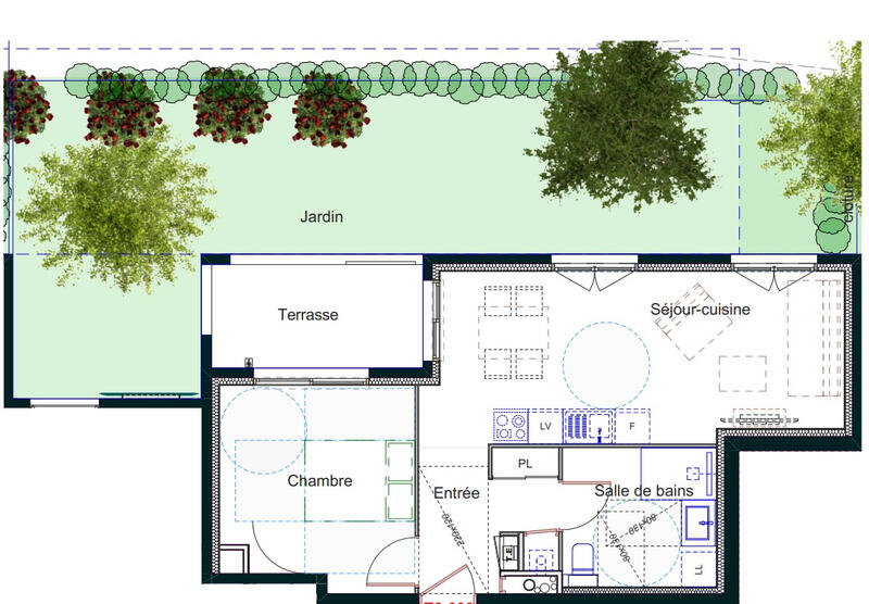 Appartement - 44 m² - 2 pièces