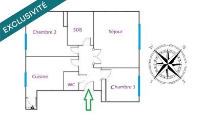 Appartement - 55 m² - 3 pièces