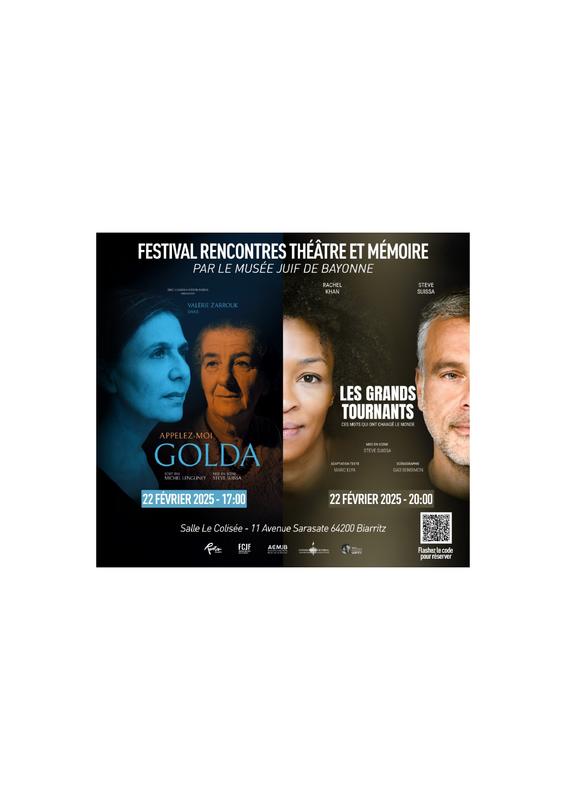Rencontres Théâtre et Mémoire, par le Musée Juif de Bayonne : "Appelez-moi Golda"