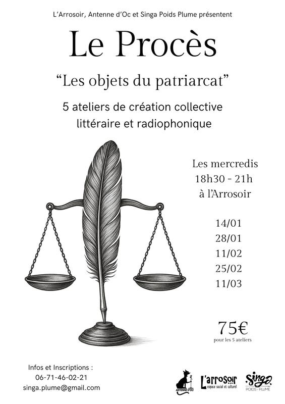 Le Procès - les objets du patriarcat - Ateliers de création collective / littéraire / radiophonique