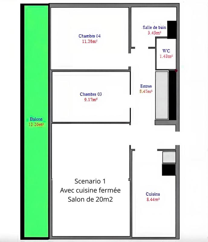 Appartement - 63 m² - 4 pièces