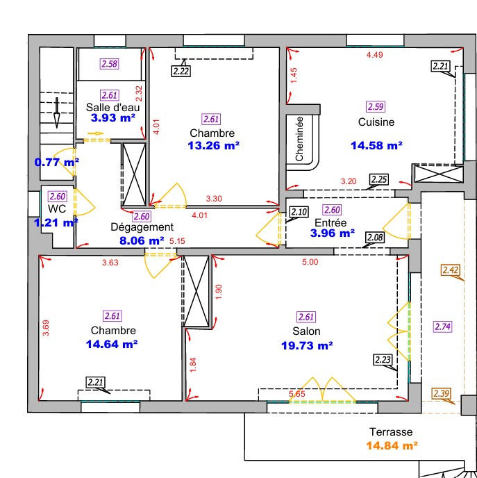 Appartement - 79 m² - 3 pièces