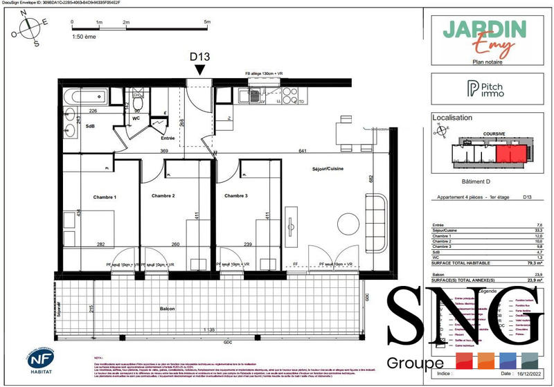 Appartement - 79 m² - 4 pièces