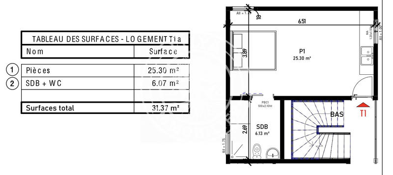 Appartement - 31 m² - 1 pièce