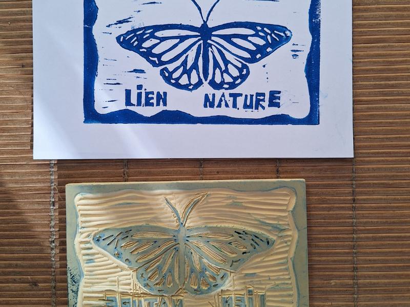 Atelier Linogravure à Terres d'Oiseaux