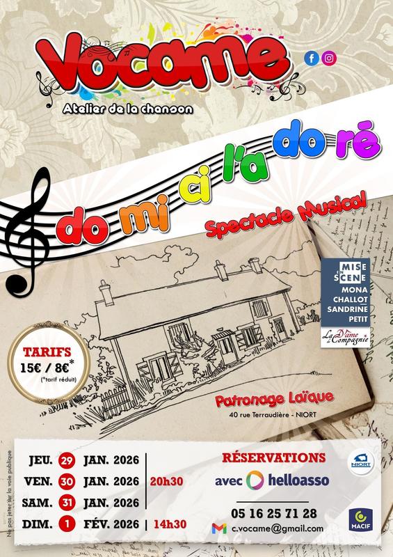 Spectacle musical Vocame : Do Mi Ci l’a Do Ré à Niort