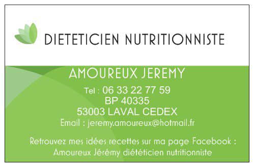 Diététicien nutritionniste à domicile Amoureux Jérémy