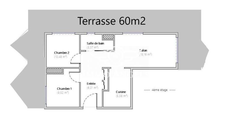 Appartement - 50 m² - 3 pièces