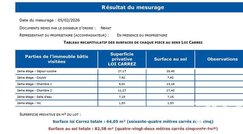 Appartement - 64 m² - 3 pièces