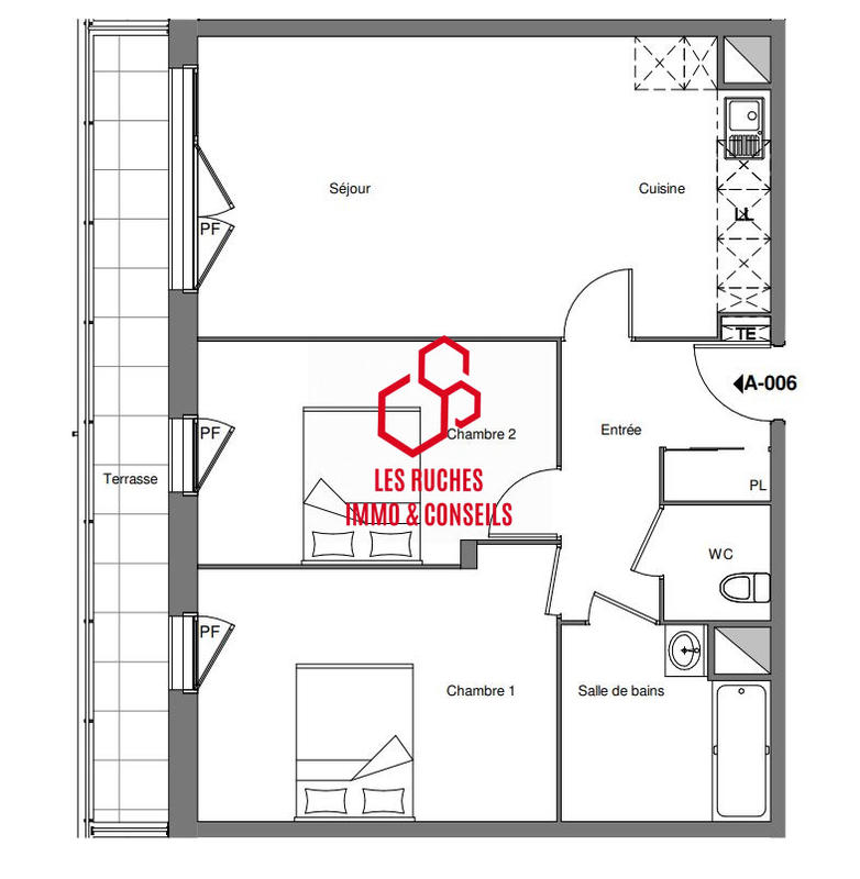 Appartement - 65 m² - 3 pièces