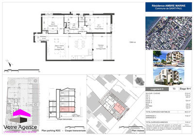 Appartement - 64 m² - 3 pièces