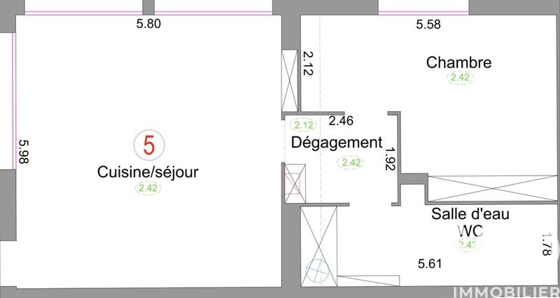 Appartement - 68 m² - 2 pièces