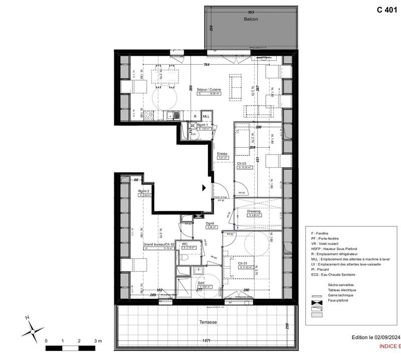 Appartement - 90 m² - 4 pièces