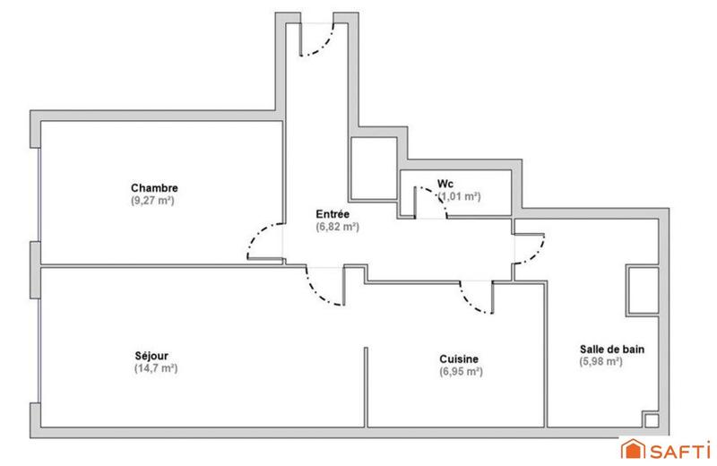 Appartement - 44 m² - 2 pièces