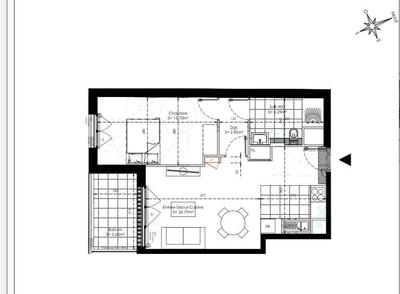 Appartement - 48 m² - 2 pièces