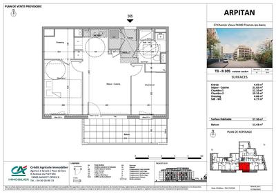 Appartement - 57 m² - 3 pièces