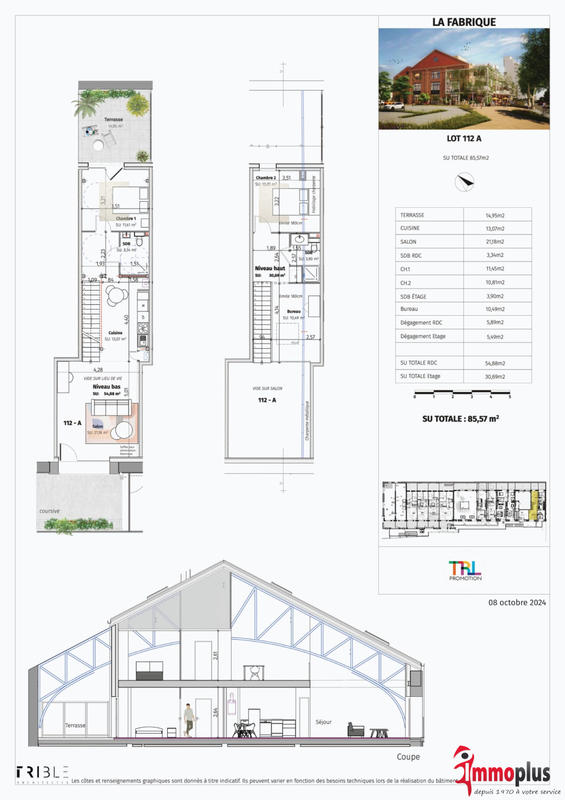Duplex - 83 m² - 4 pièces