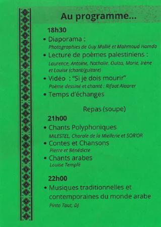 Soirée en soutien à la Palestine