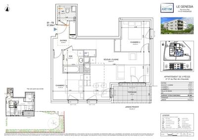 Appartement - 68 m² - 3 pièces