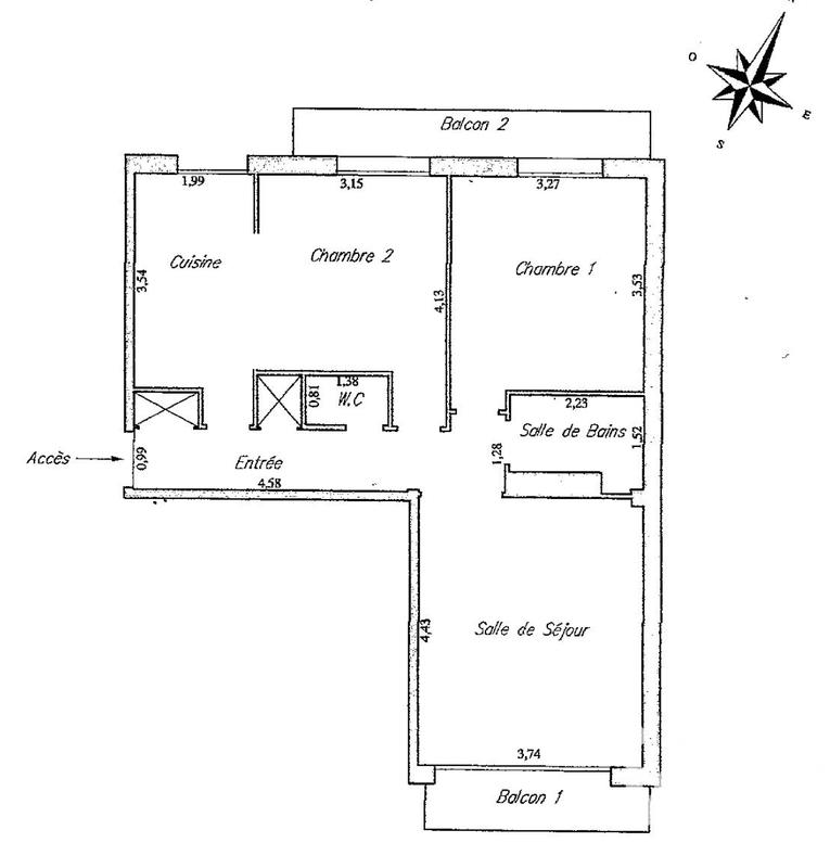Appartement - 57 m² - 3 pièces