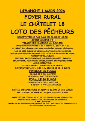 Loto des pêcheurs au Chatelet