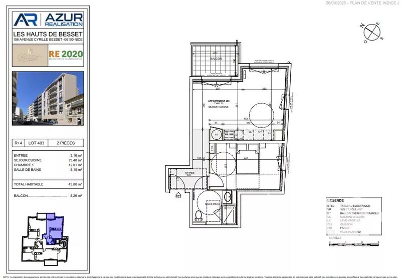 Appartement - 38 m² - 2 pièces
